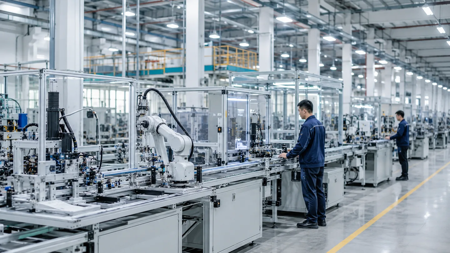 Illustrative production line used to explain order milestone coordination